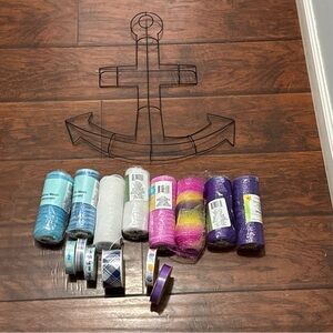 Anchor Wire Frame with Assorted Craft Mesh and Ribbons